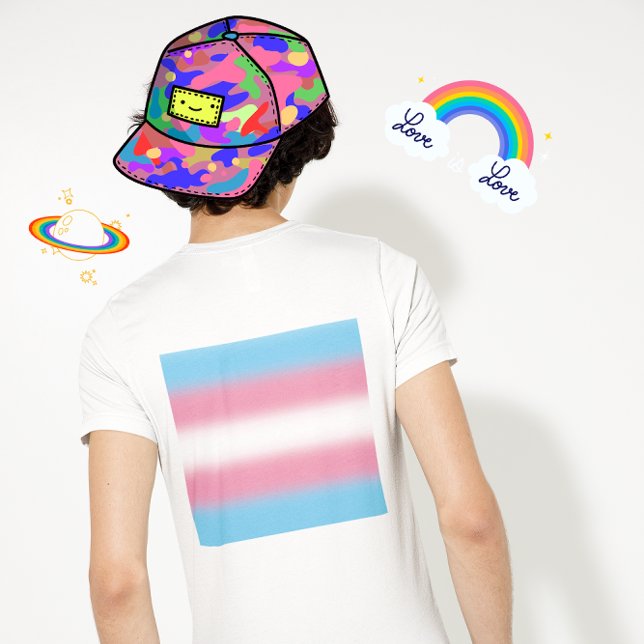 T-shirt Drapeau de fierté transgenre à dégradé - Drapeau t (Créateur téléchargé)
