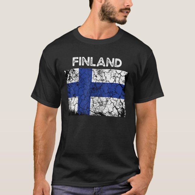 T-shirt Drapeau de Finlande vintage Femmes (Devant)