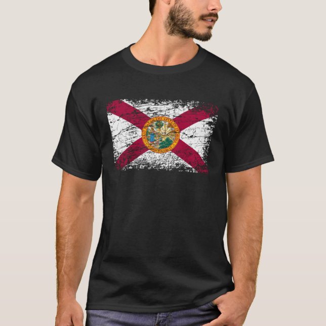 T-shirt Drapeau de Floride FL État de Sunshine utilisé (Devant)