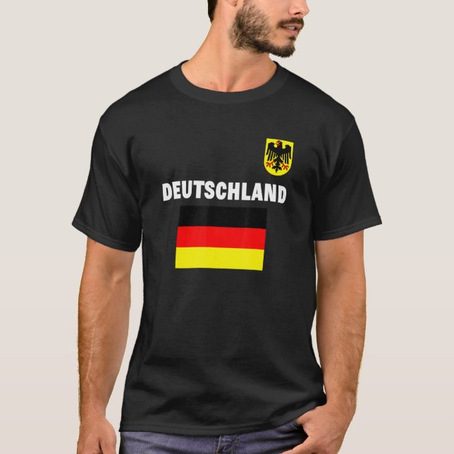 T-shirt Drapeau de football Deutschland Allemagne Drapeaux (Devant)