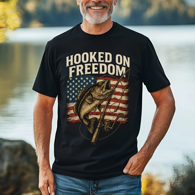 T-shirt Drapeau de Freedom Fishing USA (Créateur téléchargé)