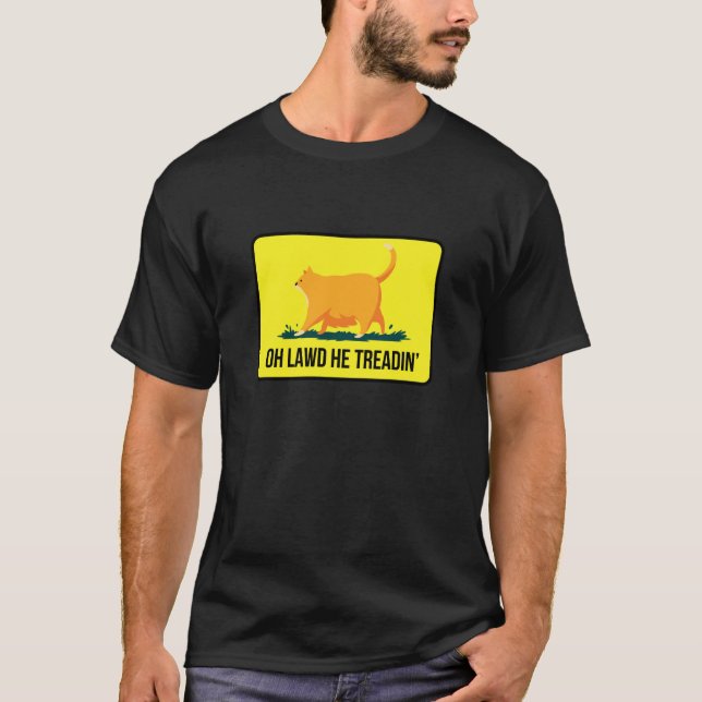 T-shirt Drapeau de Gadsden de chat drôle (Devant)