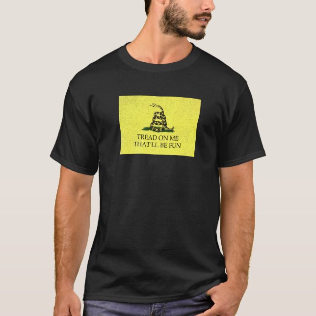 T-shirt Drapeau de Gadsden Modernisé Marchez Sur Moi Ça Va (Devant)