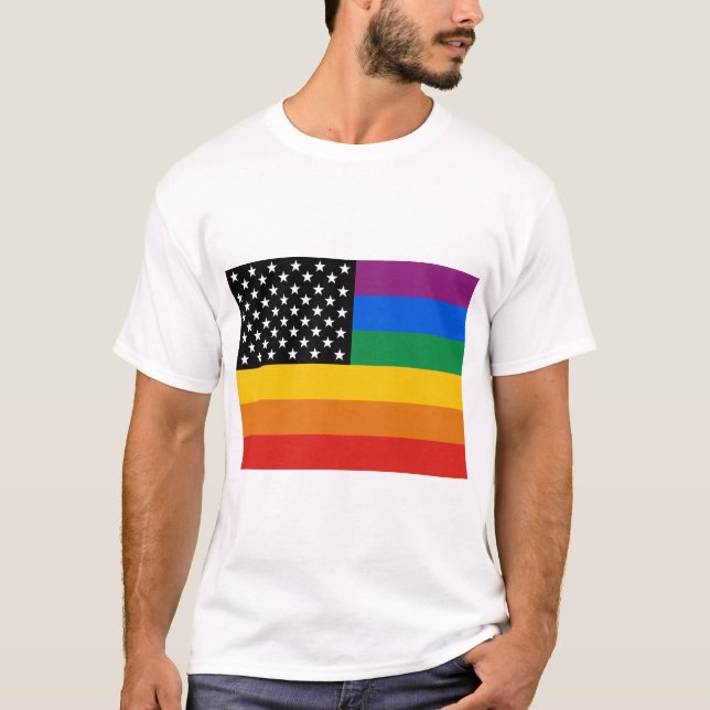 T-shirt Drapeau de gay pride (Devant)