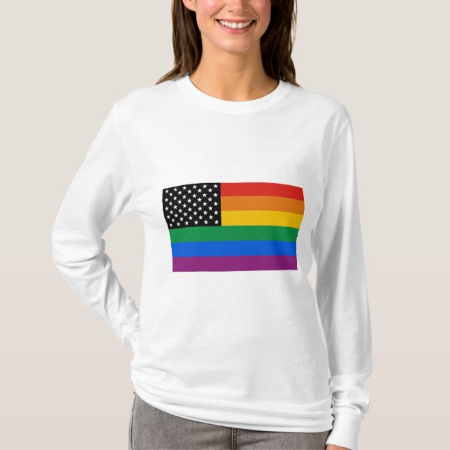 T-shirt Drapeau de gay pride (Devant)