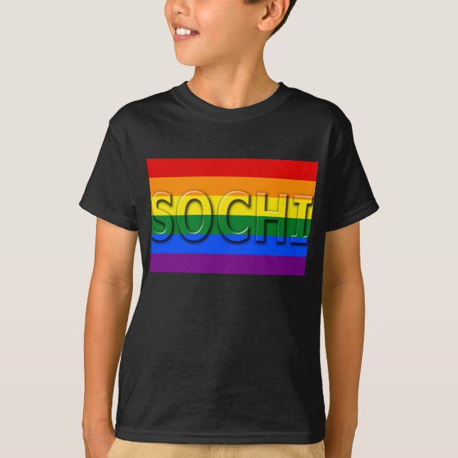 T-shirt Drapeau de gay pride de SOTCHI (Devant)