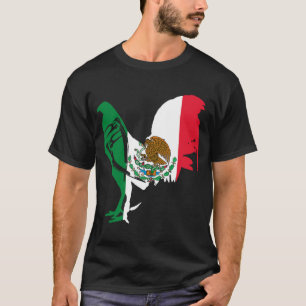 T-shirt Drapeau de gibier Mexique Drapeau mexicain coq de
