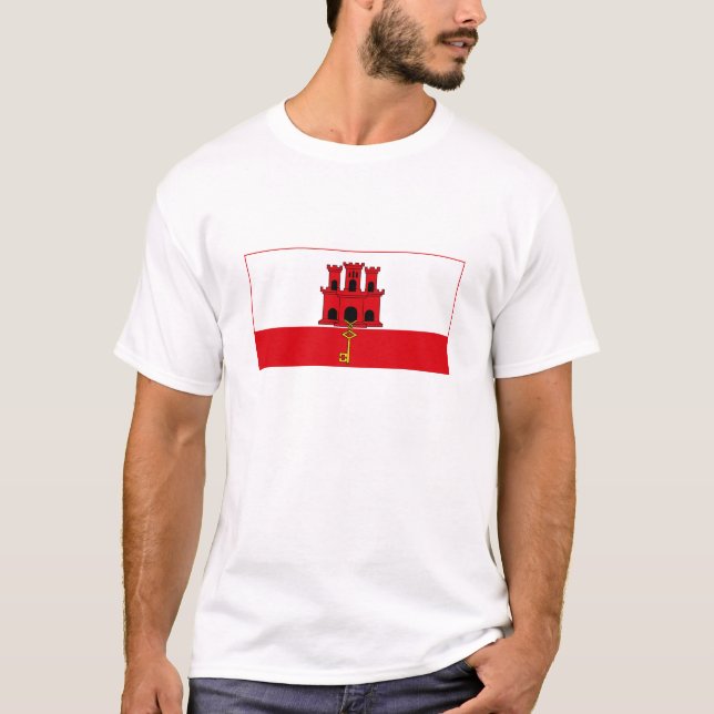 T-shirt Drapeau de Gibraltar (Devant)