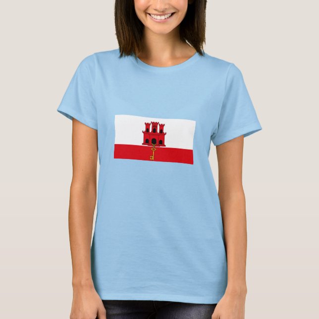 T-shirt Drapeau de Gibraltar (Devant)