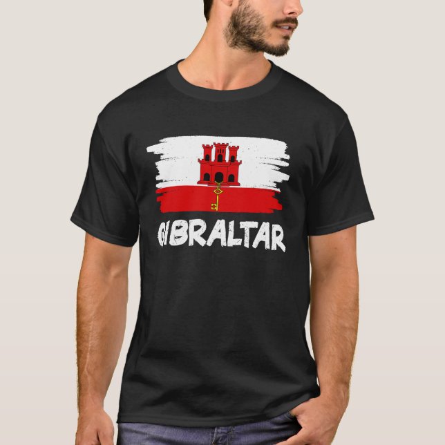 T-shirt Drapeau de Gibraltar cool (Devant)