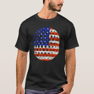 T-shirt Drapeau de golf d'Amérique vintage Fête de l'indép