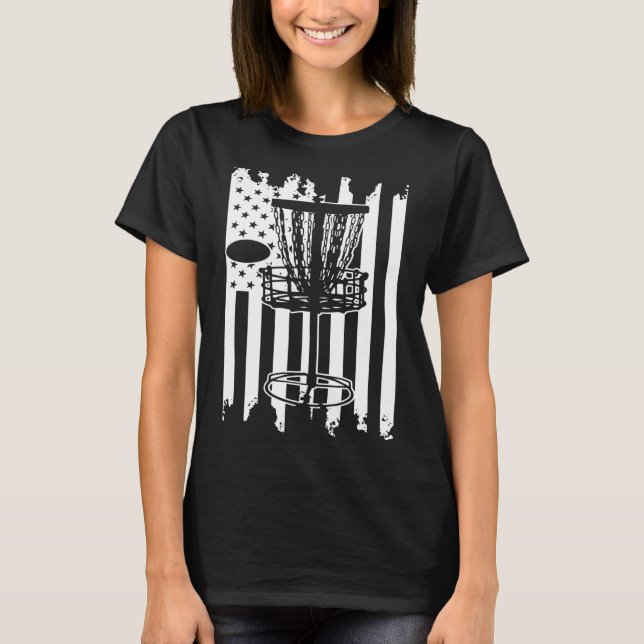 T-shirt Drapeau de golf sur disque USA (Devant)