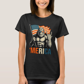 T-shirt Drapeau de gorille ‘merica Lunettes de soleil drôl