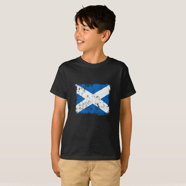 T-shirt Drapeau de Grunge Scotland (Devant entier)
