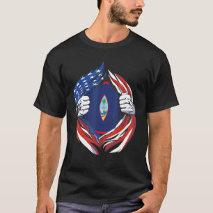T-shirt Drapeau de Guam Américain Fier de mon héritage gua