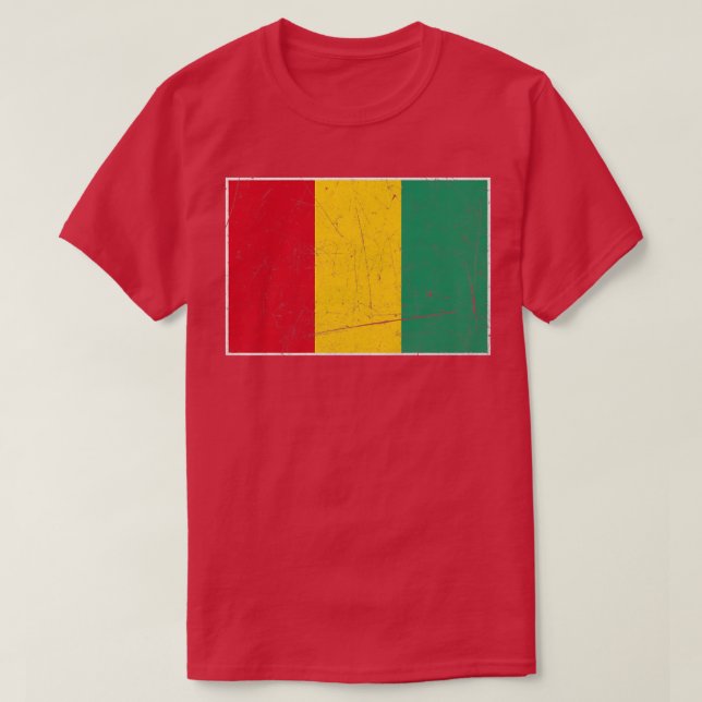 T-shirt Drapeau de Guinée aux couleurs nationales de la Gu (Design devant)