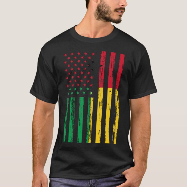 T-shirt Drapeau de Guinée Bissau Amérique États-Unis ADN p (Devant)