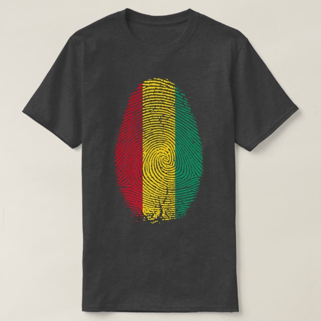 T-shirt Drapeau de Guinée Empreinte C'est dans mon don ADN (Design devant)