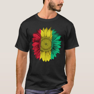 T-shirt Drapeau de Guinée Tournesol Racines guinéennes Fiè