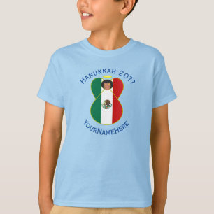 T-shirt Drapeau de Hanukkah de l'ange mexicain personnalis
