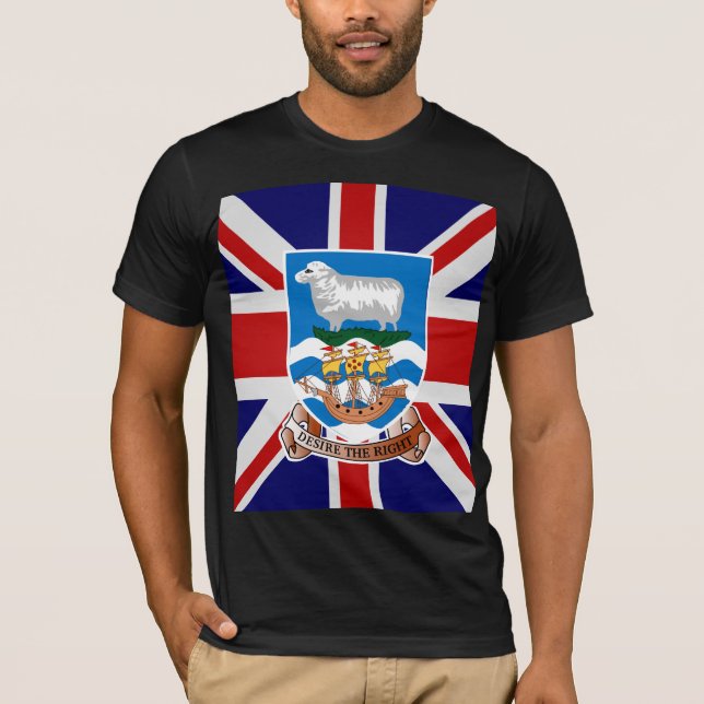 T-shirt Drapeau de haute qualité des Îles Falkland (Devant)