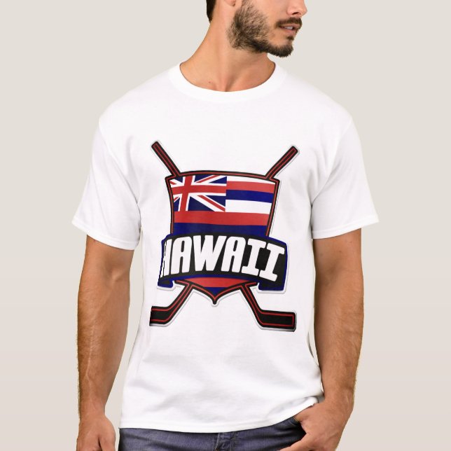 T-shirt Drapeau de hockey sur glace d'Hawaï (Devant)