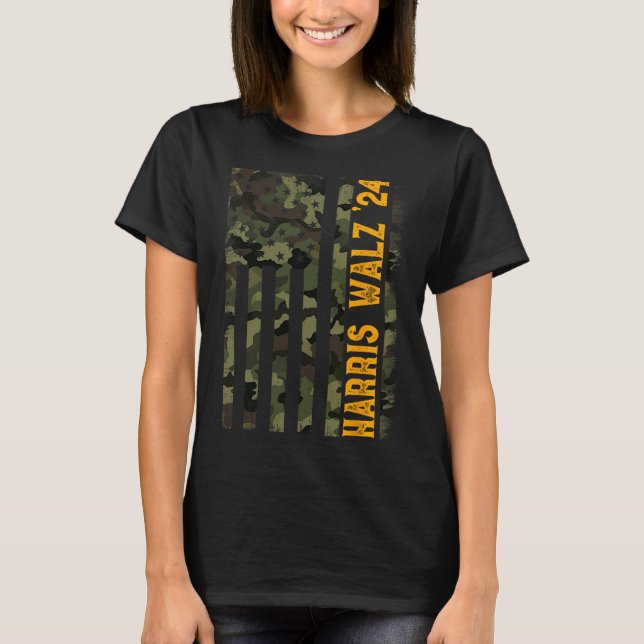 T-shirt Drapeau de Kamala Camo pour l'élection présidentie (Devant)