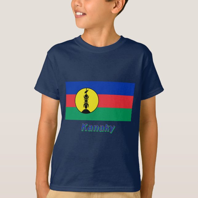 T-shirt Drapeau de Kanaky avec le nom (Devant)