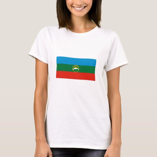 T-shirt Drapeau de Karachay Cherkessie (Devant)