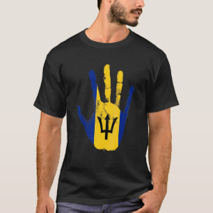 T-shirt Drapeau de la Barbade Bridgetown Sport de Hand Foo