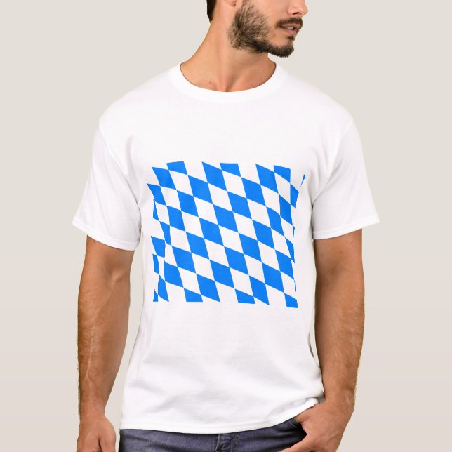 T-shirt Drapeau de la Bavière de l'Allemagne (Devant)