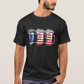 T-shirt Drapeau de la bière américaine 4 juillet Merica US