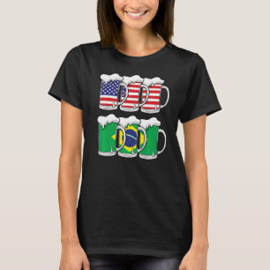 T-shirt Drapeau de la bière Usa Brésil Usa Brésil