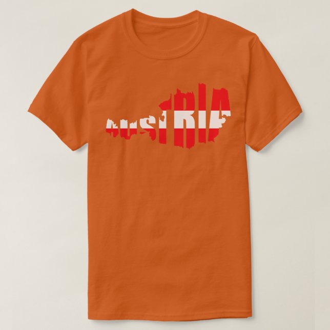 T-shirt Drapeau de la carte de l'Autriche (Design devant)