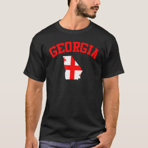 T-shirt Drapeau de la carte de l'État de Géorgie USA Rétro