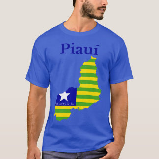 T-shirt Drapeau de la carte de Piaui Brésil