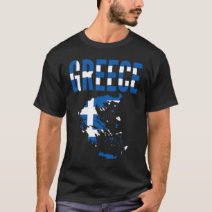T-shirt Drapeau de la carte du pays Grèce grec
