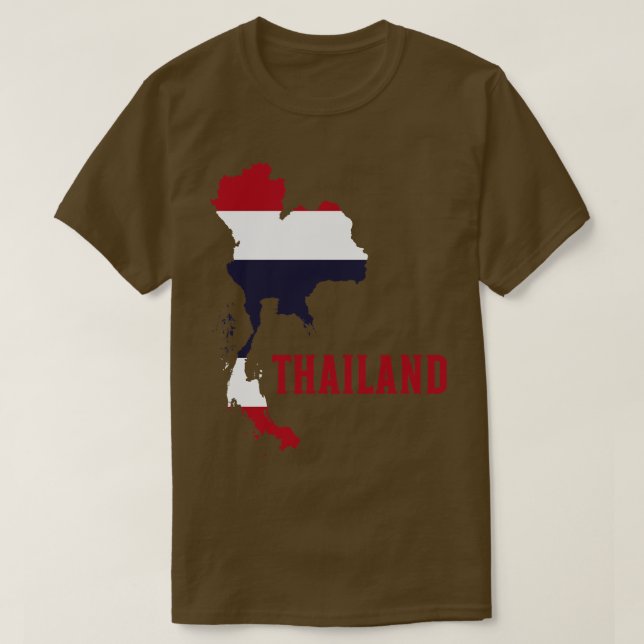 T-shirt drapeau de la carte en Thaïlande (Design devant)