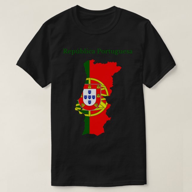 T-shirt Drapeau de la carte Portugal (Design devant)