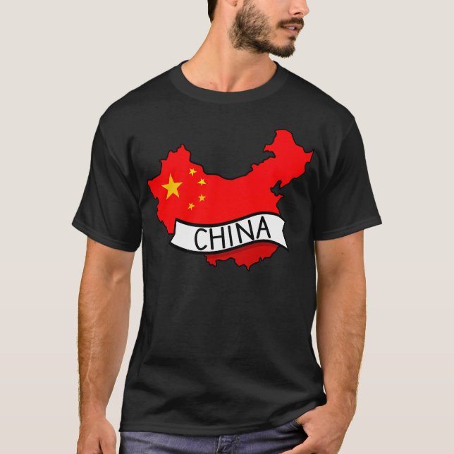 T-shirt Drapeau de la Chine Carte (Devant)