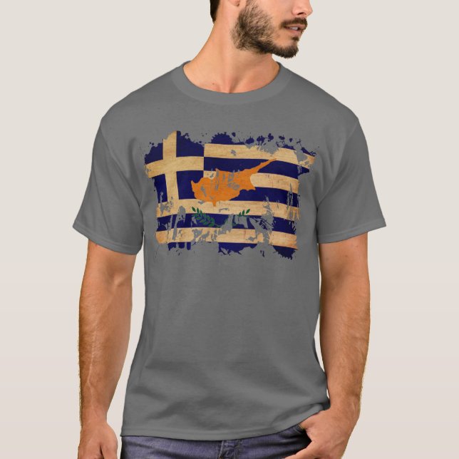 T-shirt Drapeau de la Chypre de Grec (Devant)