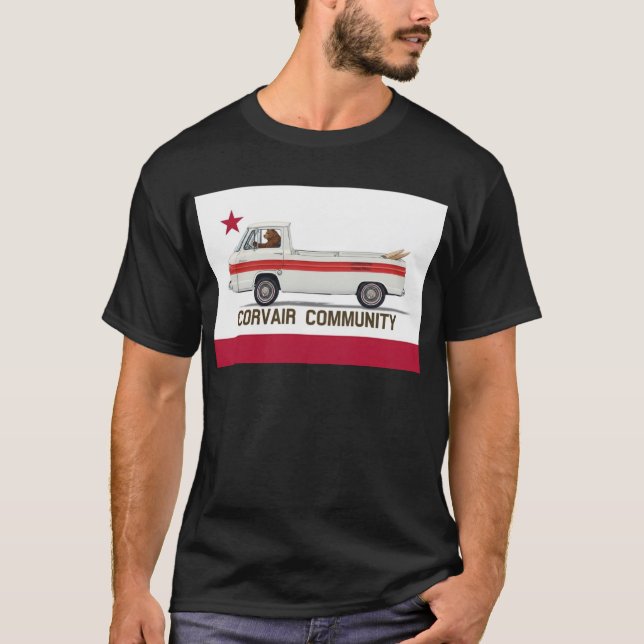 T-shirt Drapeau de la communauté de Corvair Rampy Californ (Devant)