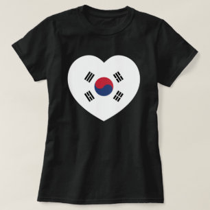 T-shirt Drapeau de la Corée du Sud Cœur
