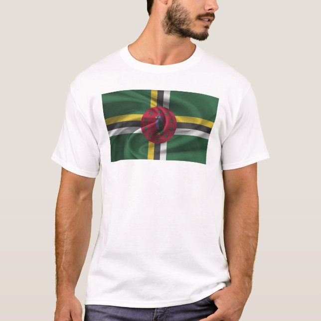 T-shirt Drapeau De La Dominique (Devant)