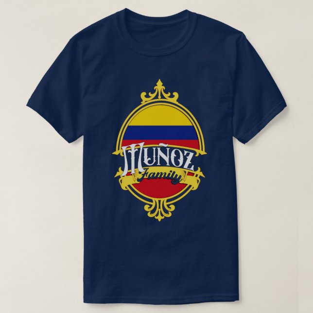 T-shirt Drapeau de la famille Munoz Colombie (Design devant)