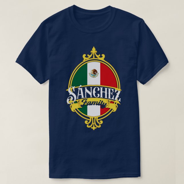 T-shirt Drapeau de la famille Sanchez (Design devant)
