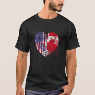 T-shirt Drapeau de la Fête du Canada Amour Cœur Liberté Am