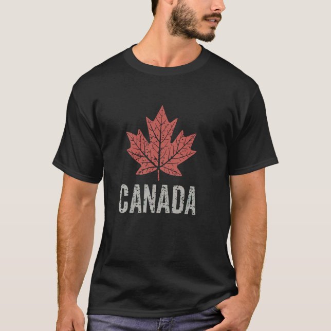 T-shirt Drapeau de la feuille d'érable du Canada Canadien (Devant)