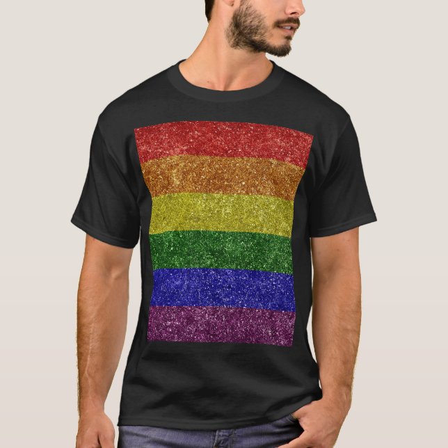 T-shirt drapeau de la fierté arc-en-ciel (Devant)