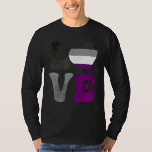 T-shirt Drapeau de la fierté asexuelle Ace CŒUR AMOUR LGBT